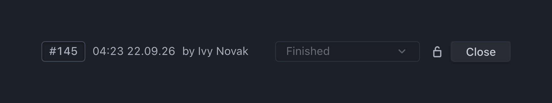 Locked test run header with Unlock